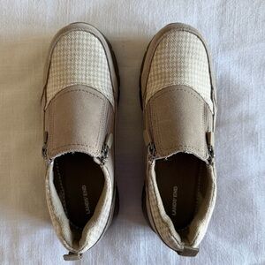 Lands End All Weather Insulated Womens 8.5 Suede Moc Houndstooth Comfort Shoes